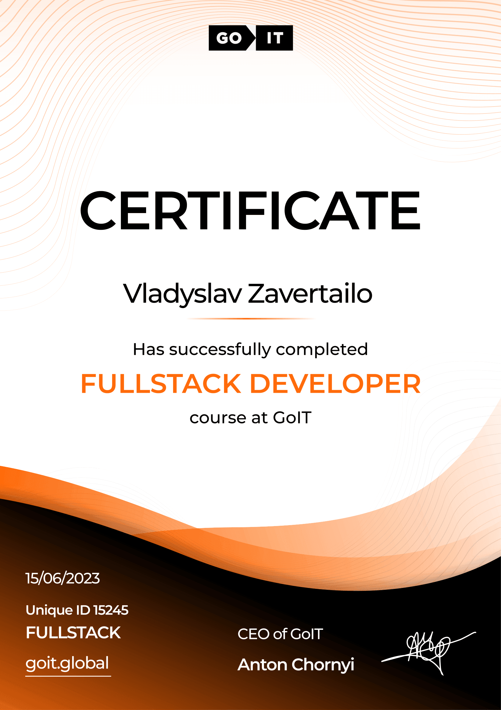 certificate